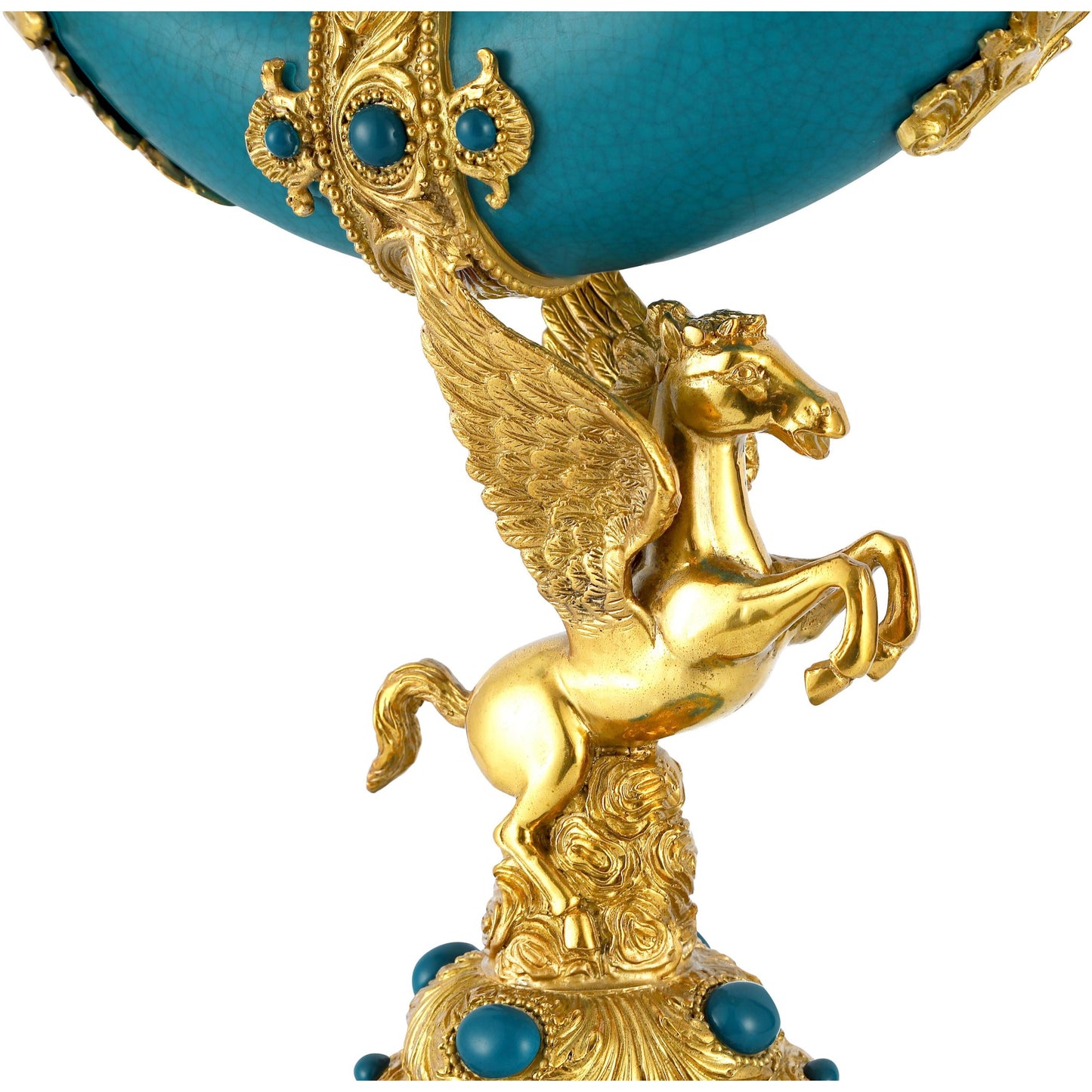 DECOELEVEN ™ Bronze and Porcelain Pegasus Cornucopia