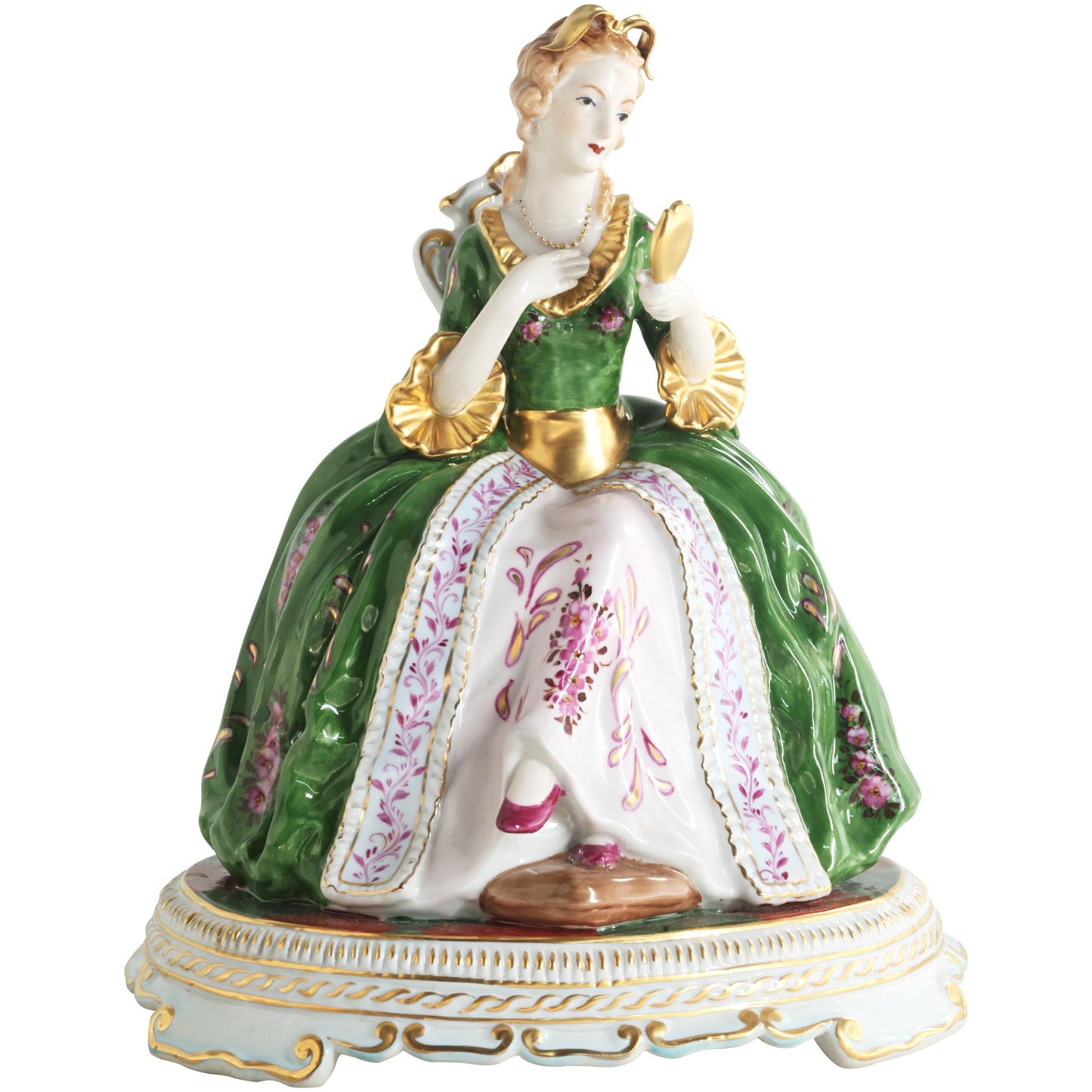 Hand-painted Rococo Style Society Lady Figurine