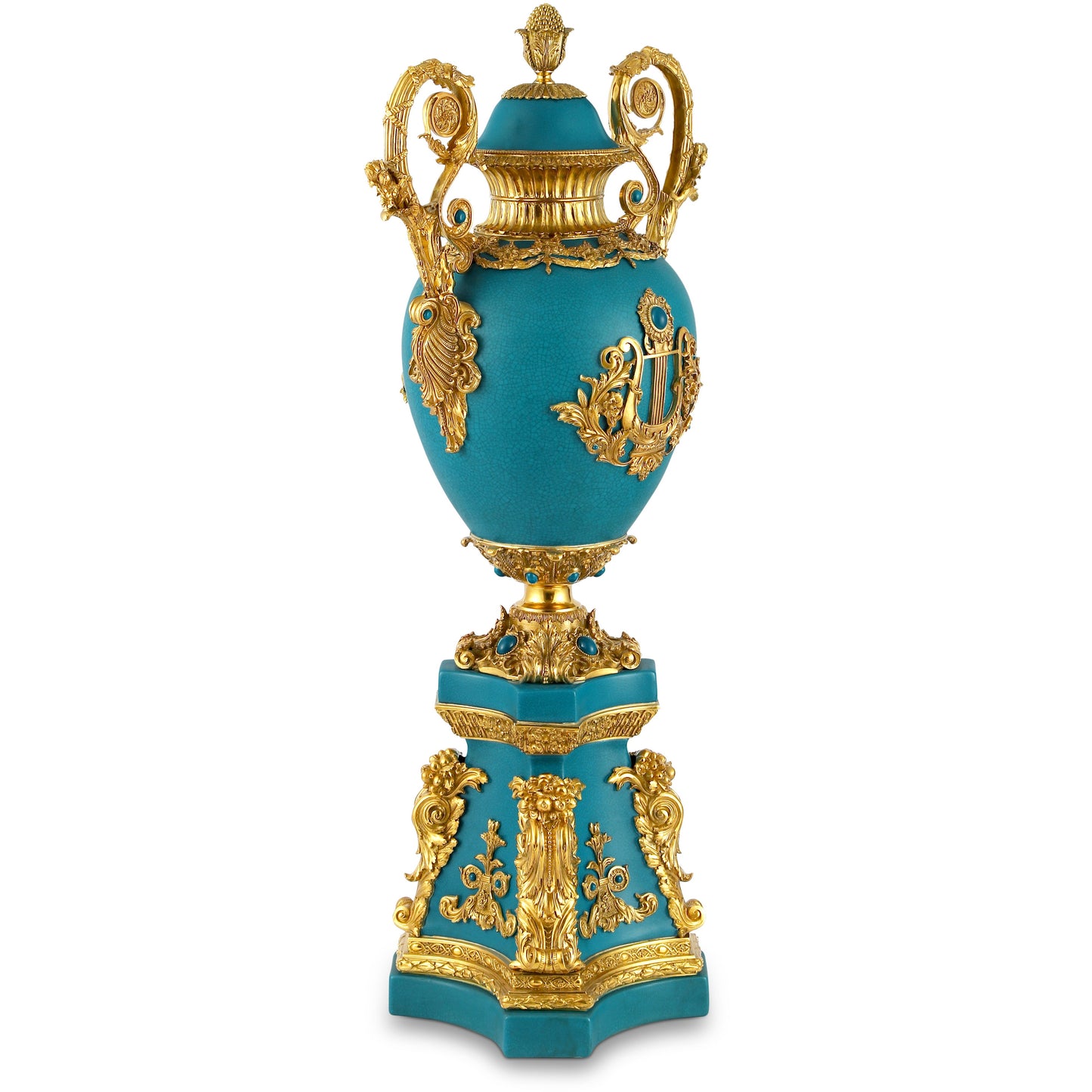 DECOELEVEN ™ Exquisite Cherub Vase in Classic Blue