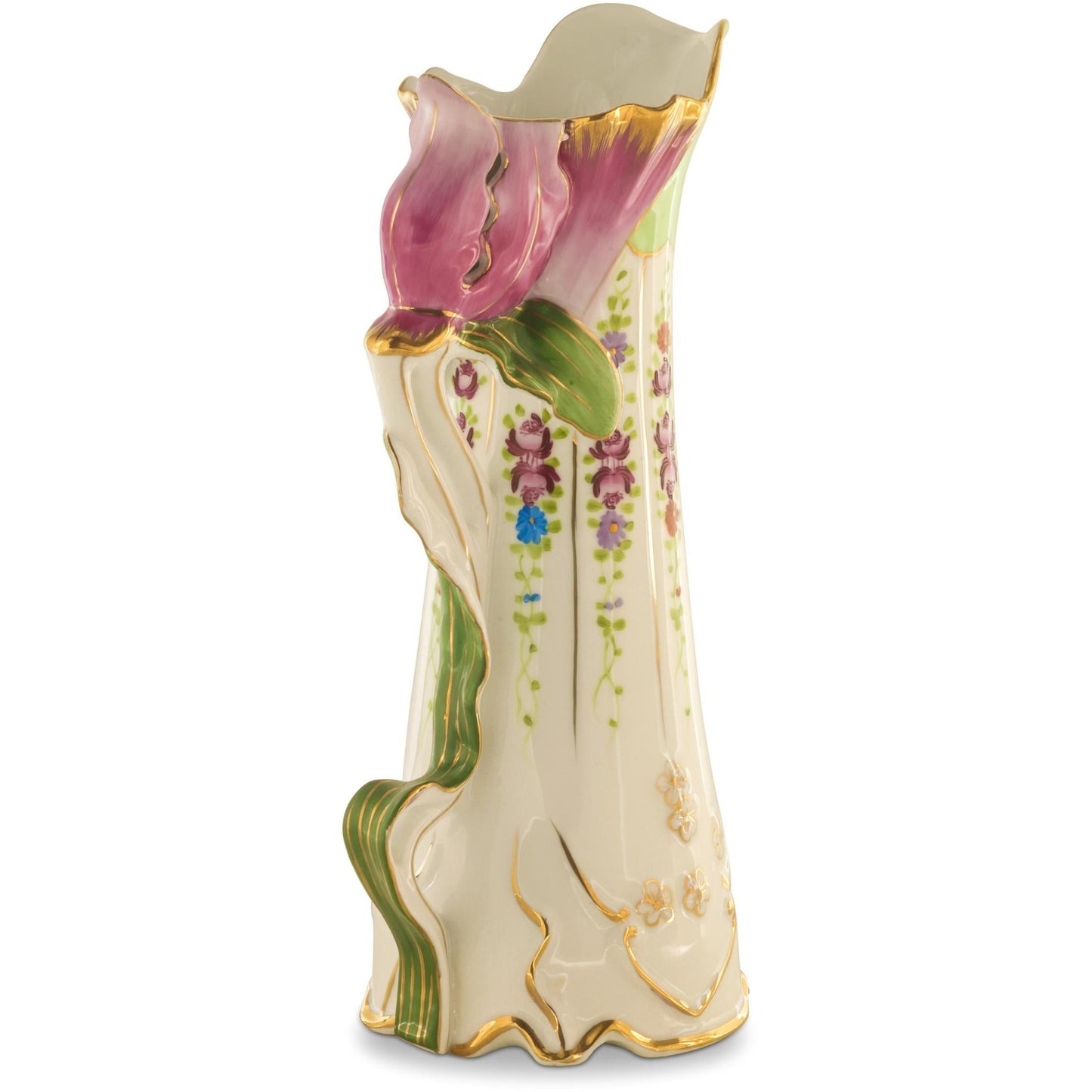 Hand-painted Green Floral Pitcher