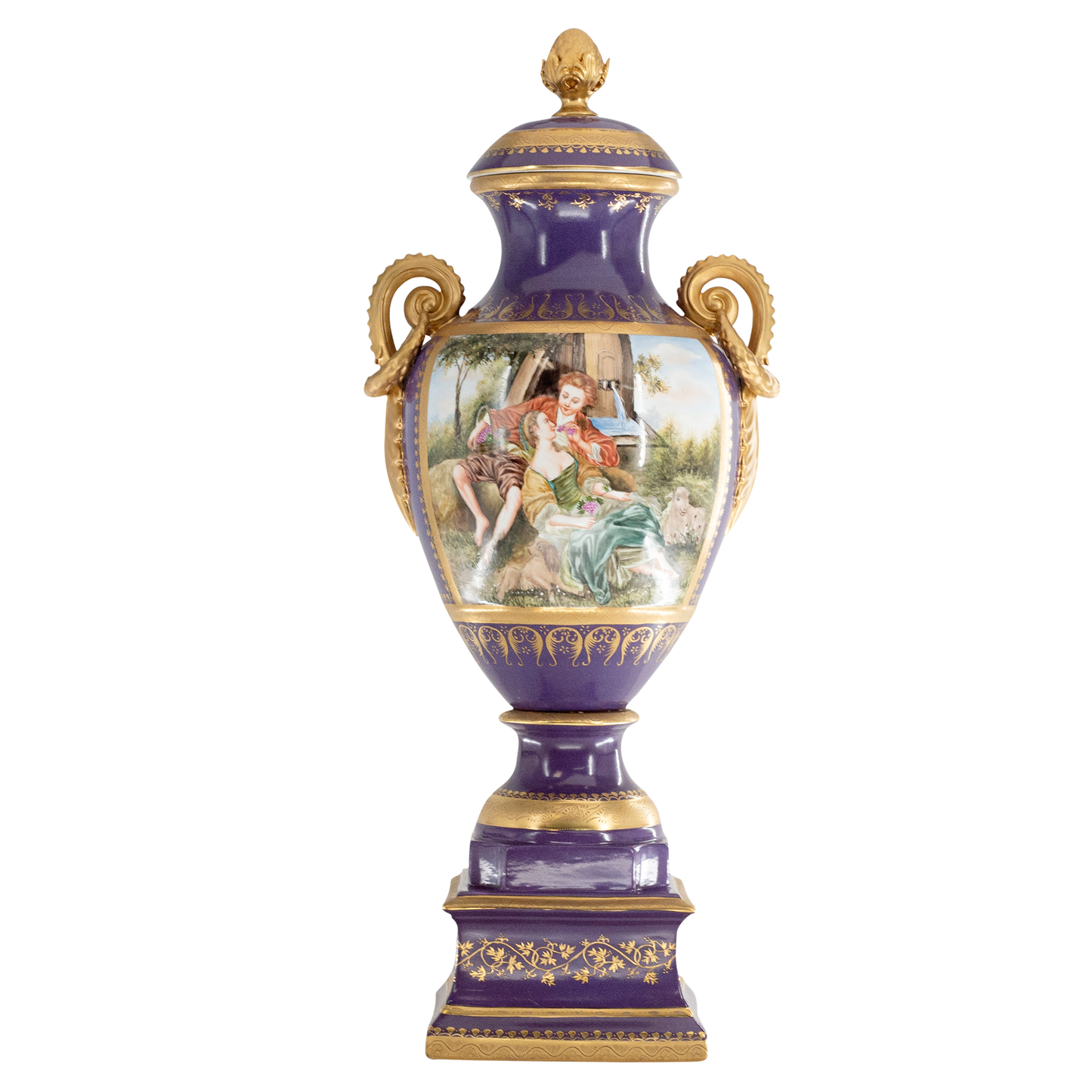 Hand-painted Purple Courtship Vase