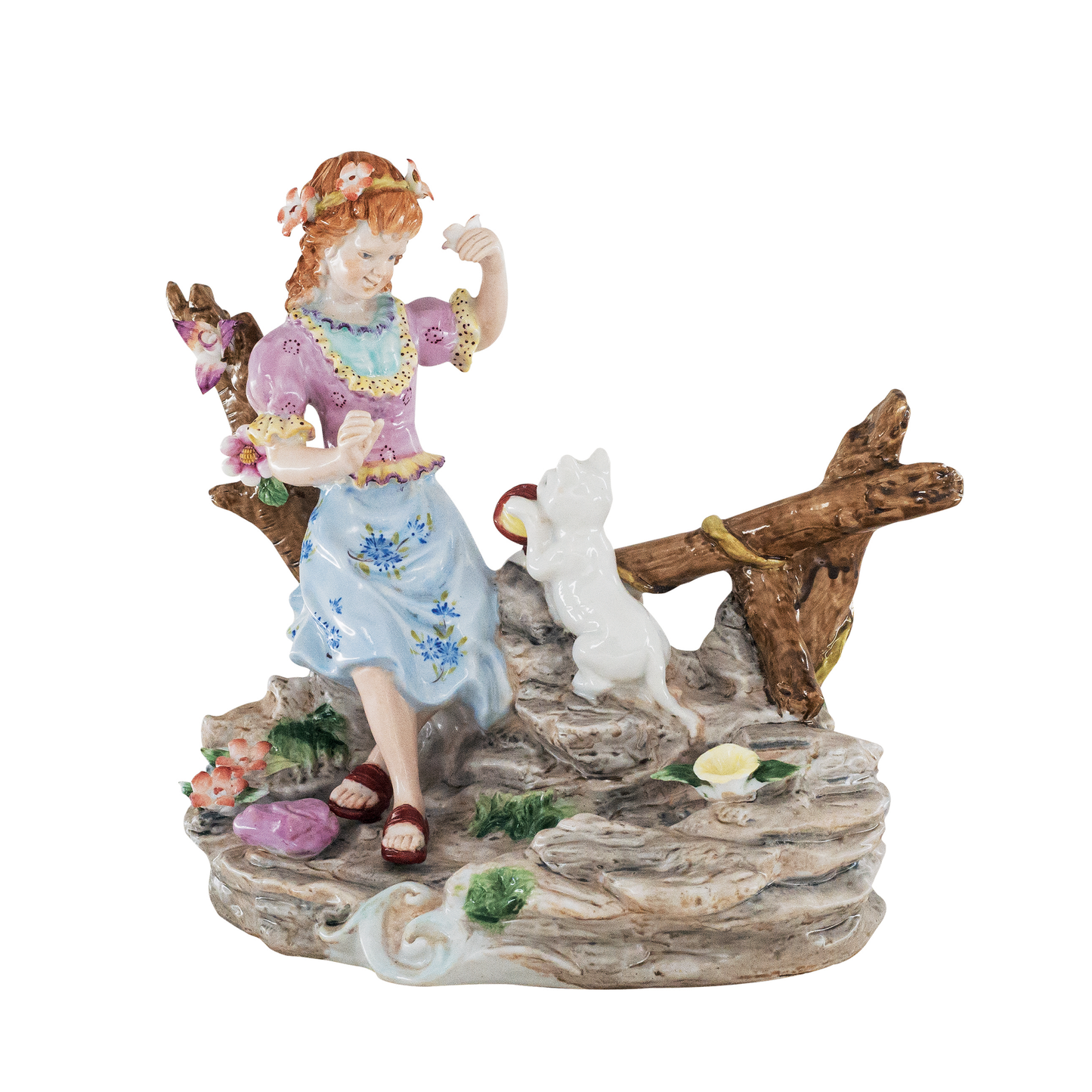 Girl With Cat Porcelain Figurine