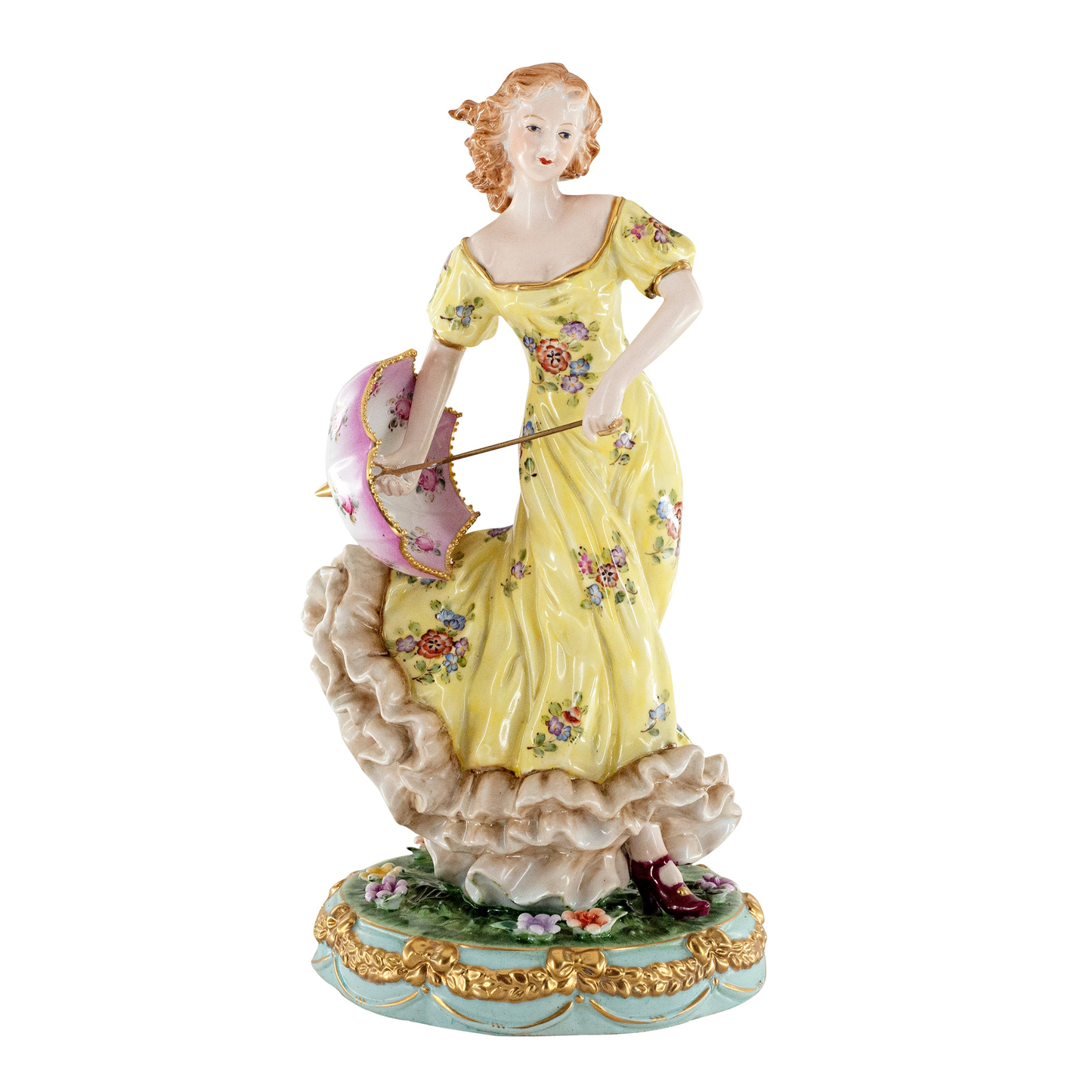 Porcelain Dancing Lady With Umbrella