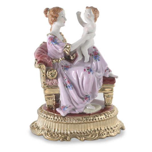 Figura de Porcelana Madre e Hijo