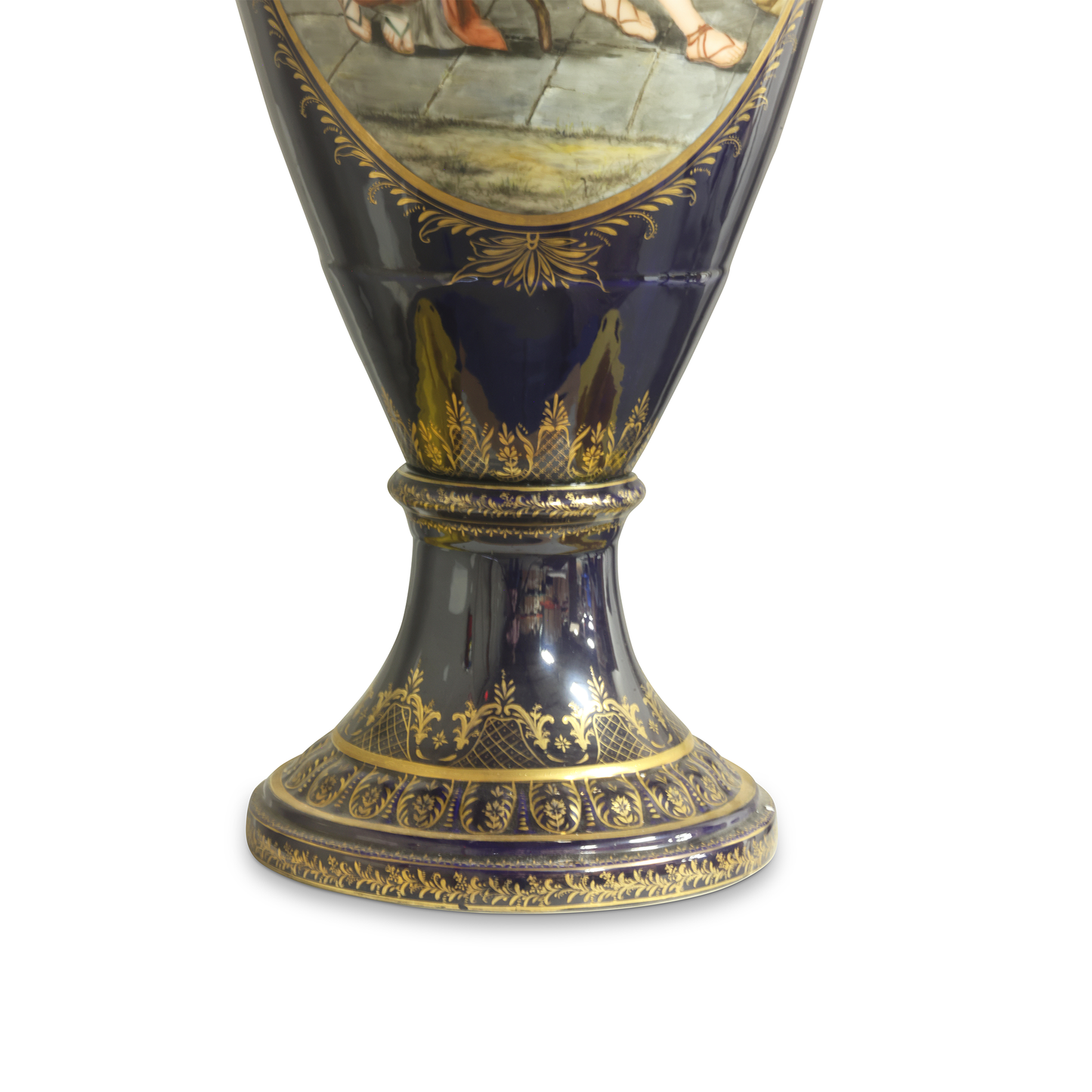 Rococo Style Vase with Hand-painted Motif