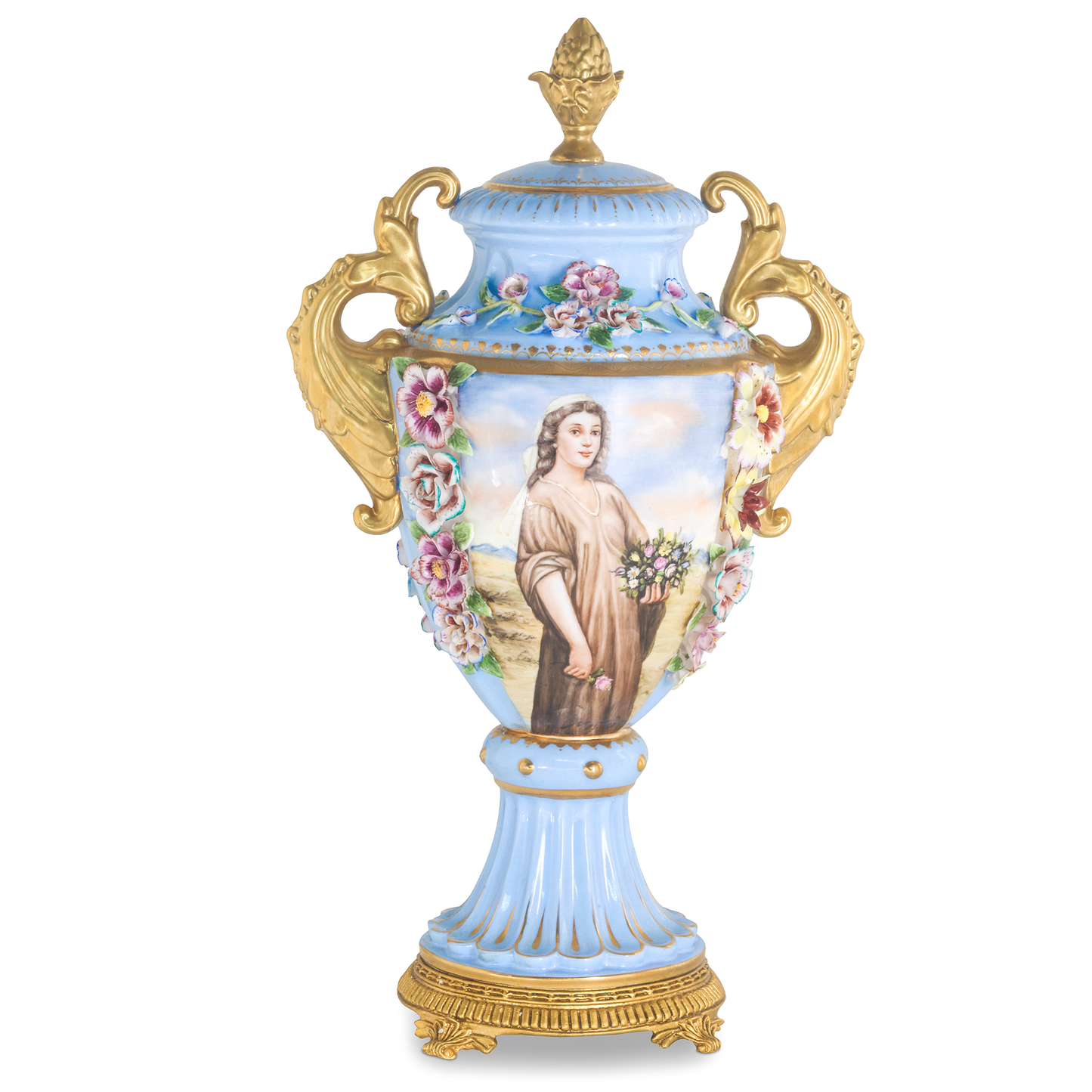 Baroque Hand-painted Motif Covered Jar