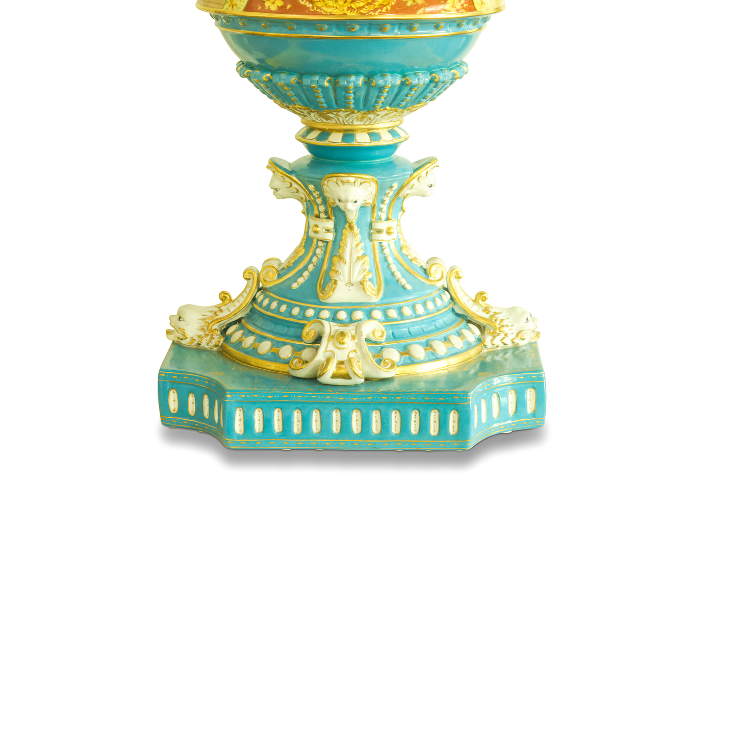 Hand-Painted Ornate Handle Society Vase