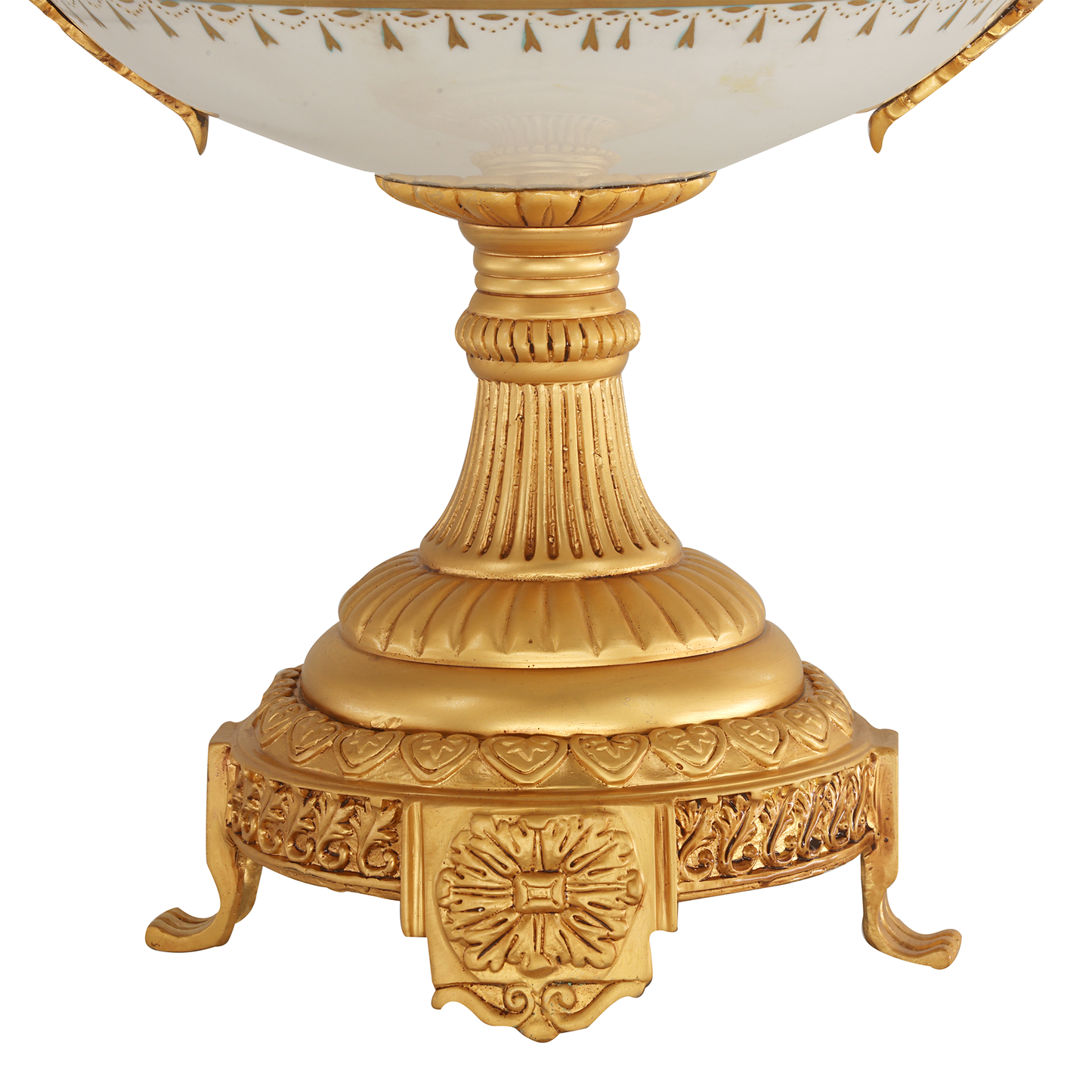 Hand-painted Bronze Fruit Bowl with Ormolu Base