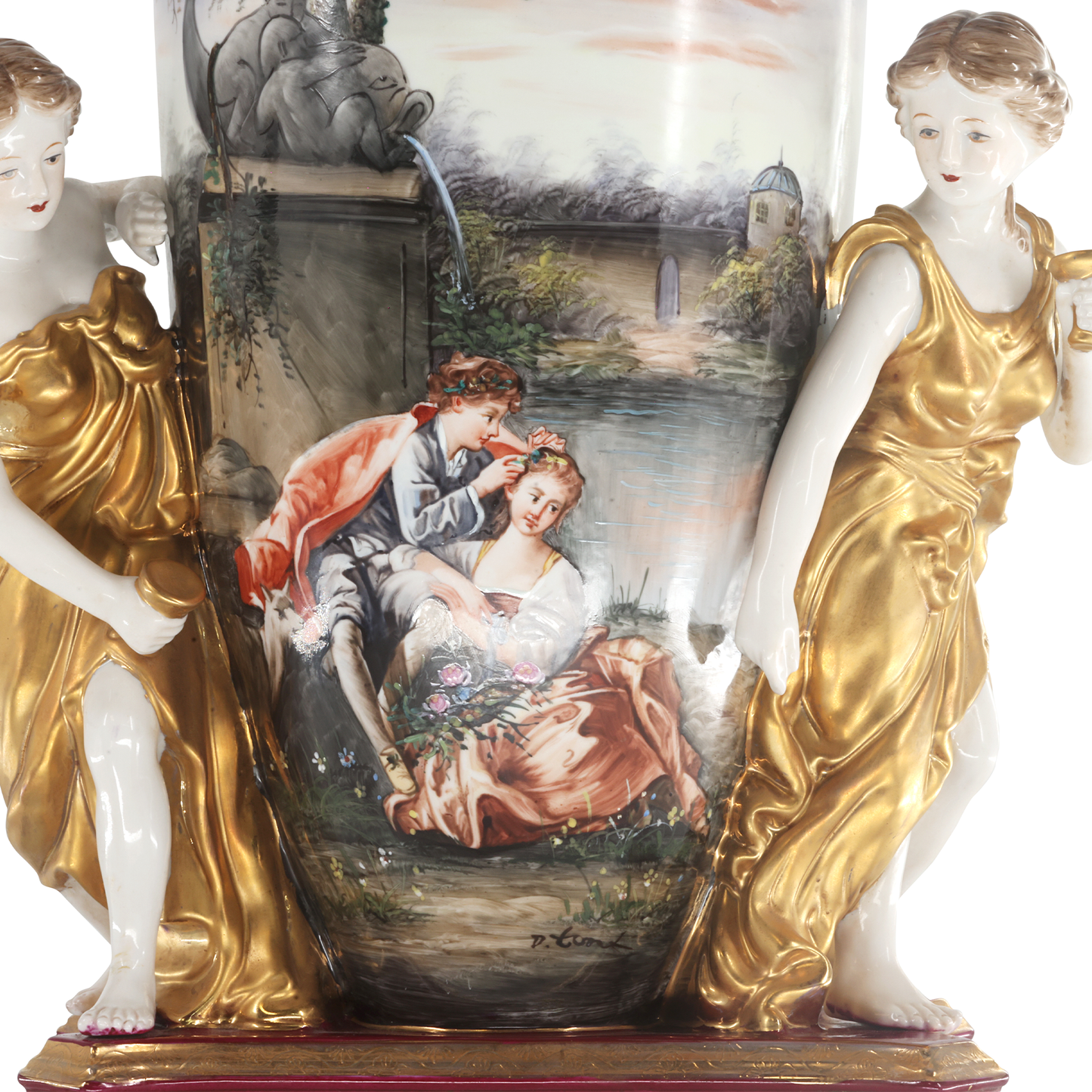 Two Muses Rococo Urn
