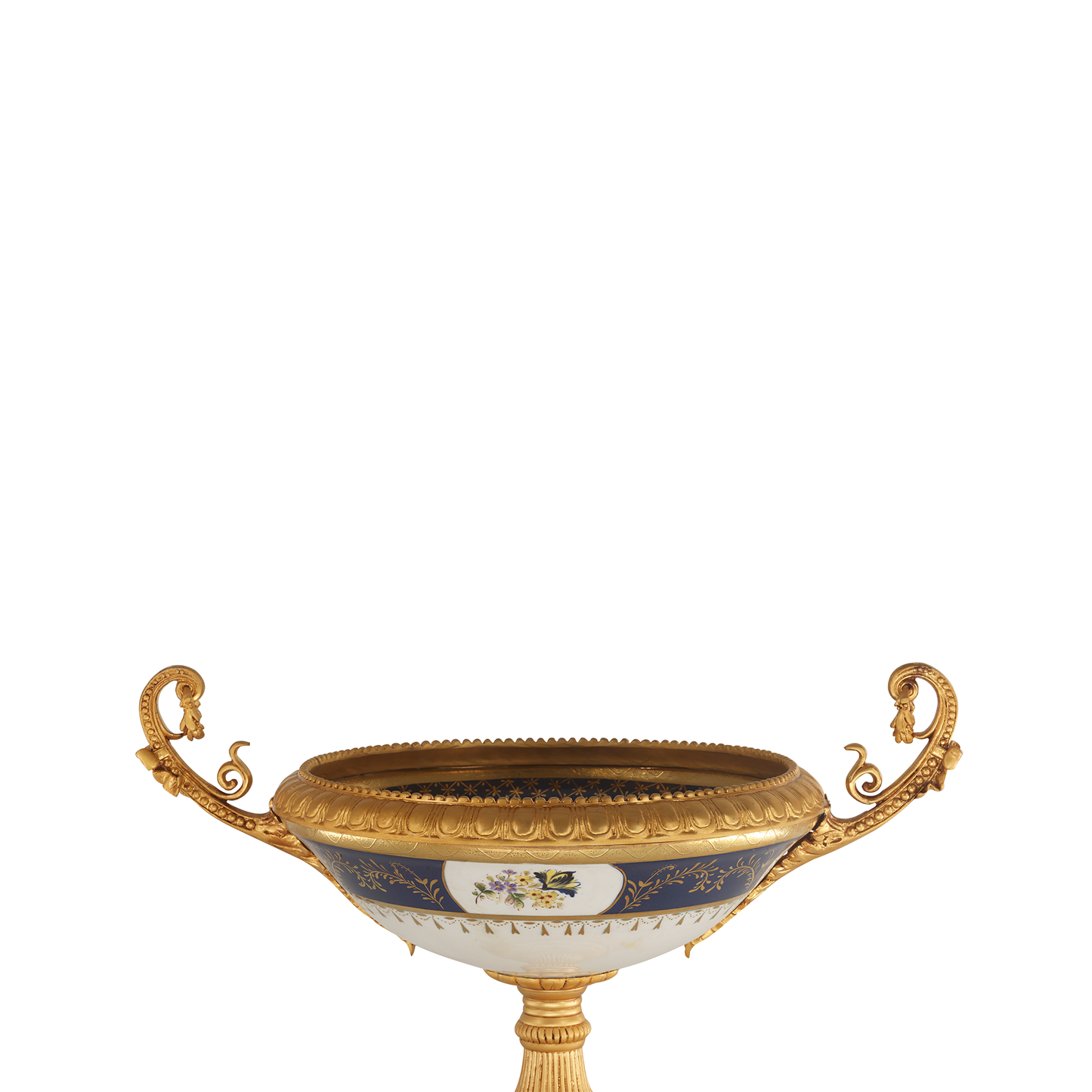 Hand-painted Bronze Fruit Bowl with Ormolu Base