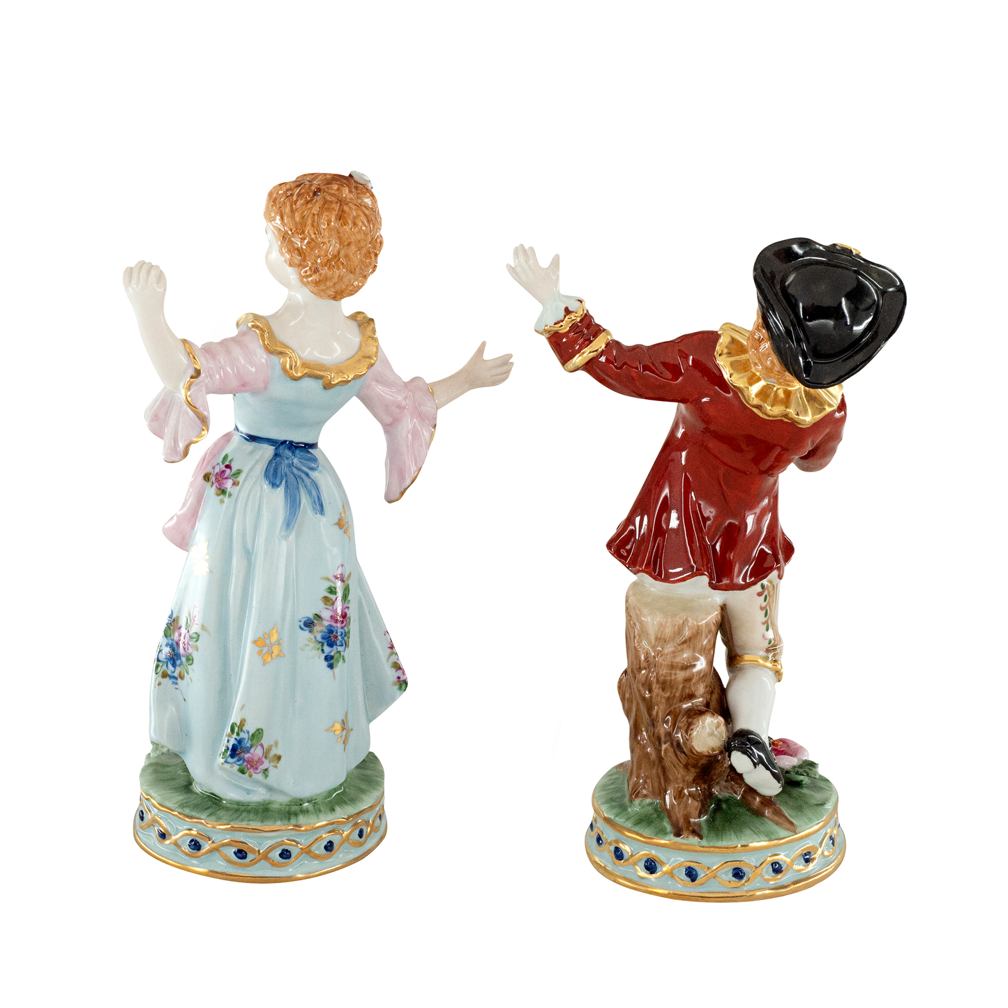 Dancing Children Rococo Porcelain Figurine Pair