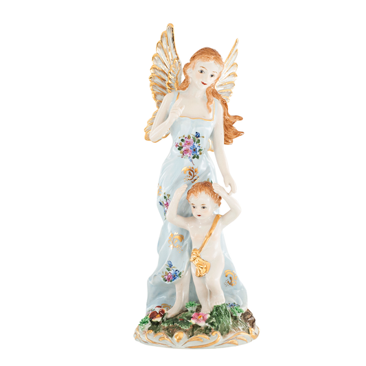 Figura de Porcelana Ángel con Querubín