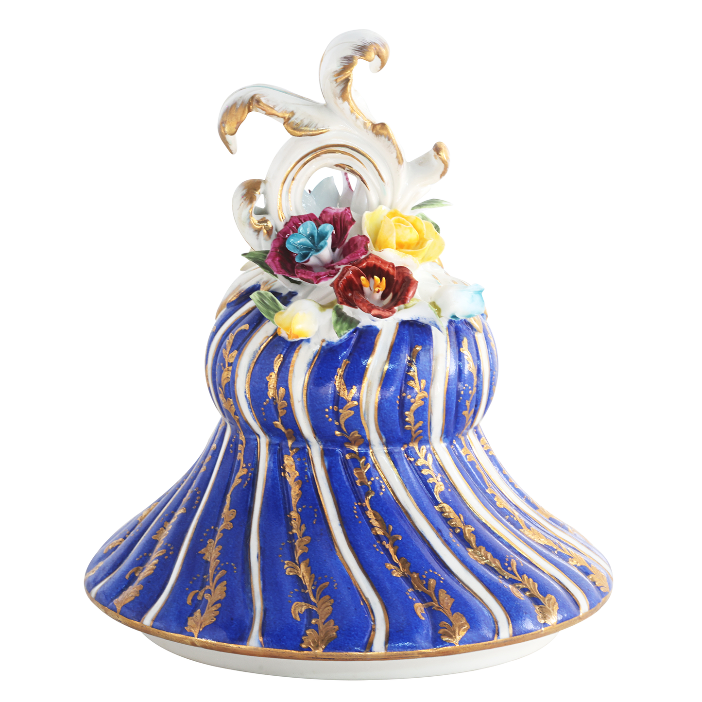 Hand-painted Rococo Porcelain Flower Handle Urn