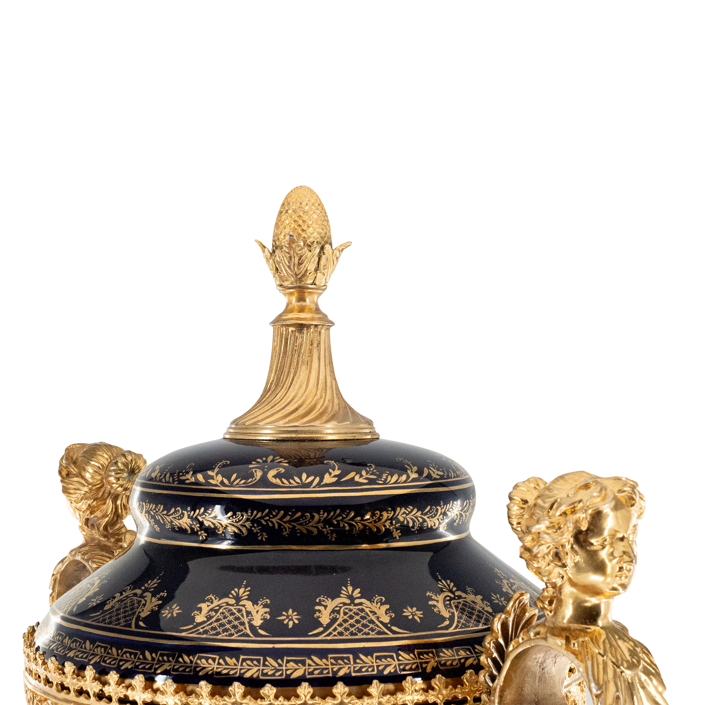Hand-Painted Potpourri Porcelain And Bronze Urn