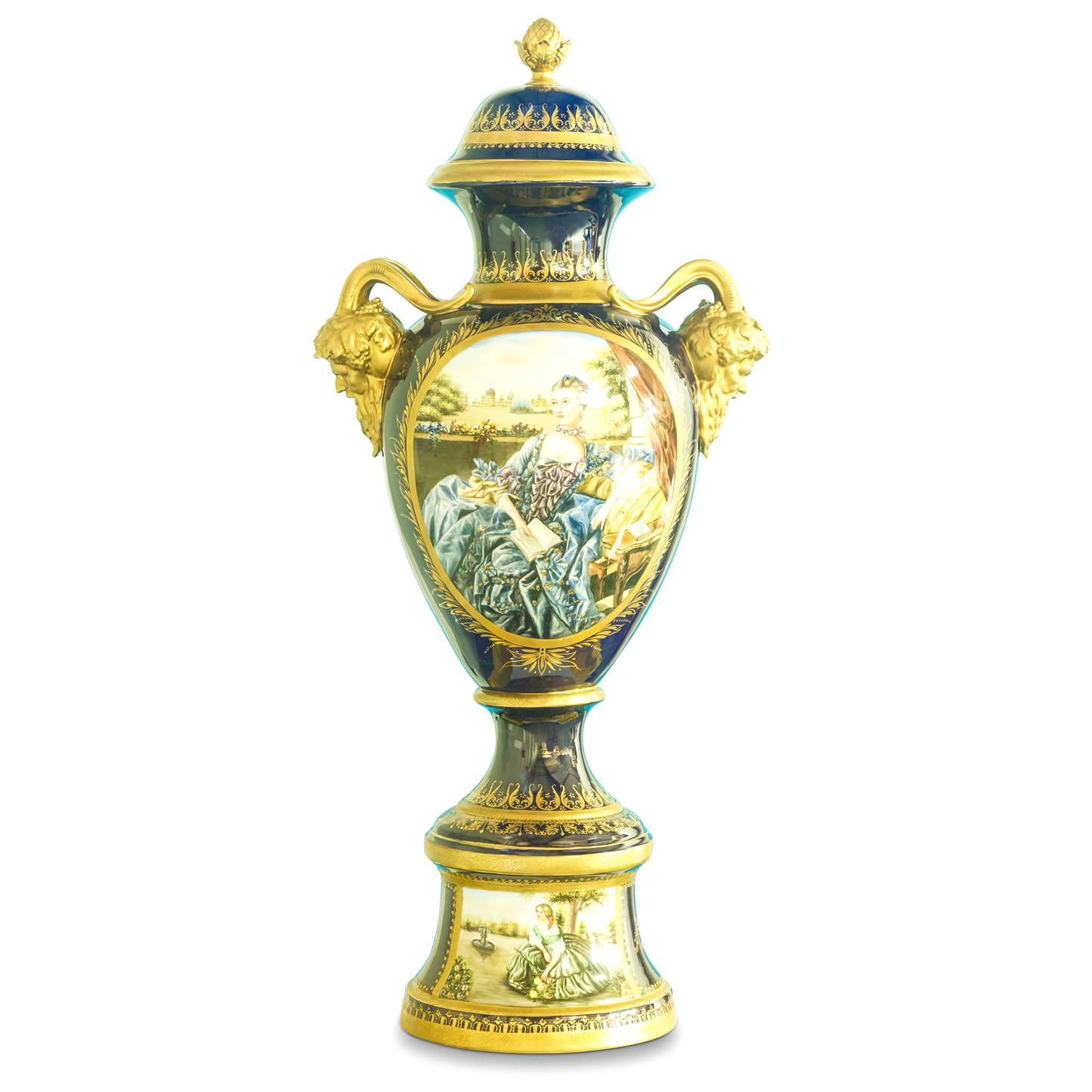 Hand-painted Rococo Style Porcelain Vase