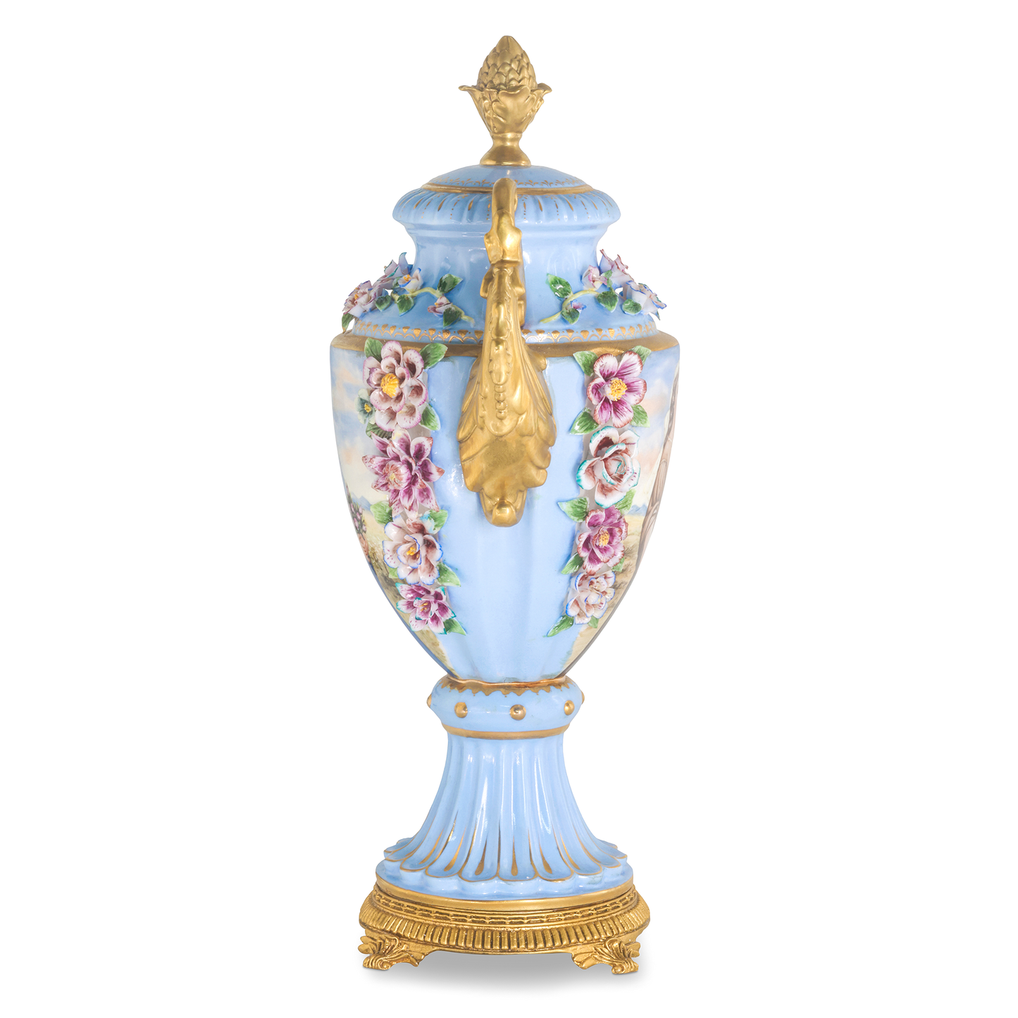 Baroque Hand-painted Motif Covered Jar