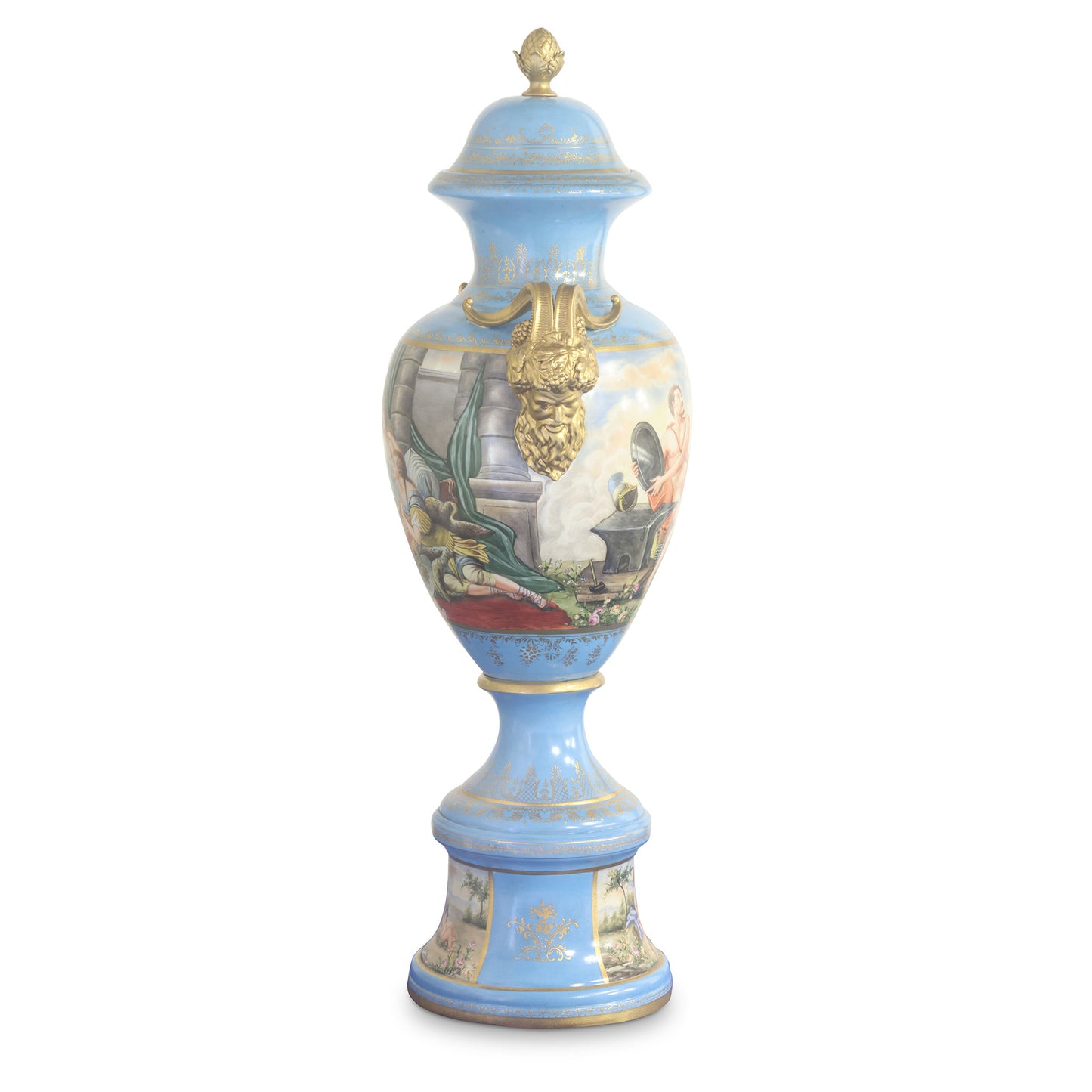 Mythological Louis XV Style Hand-Painted Porcelain Vase