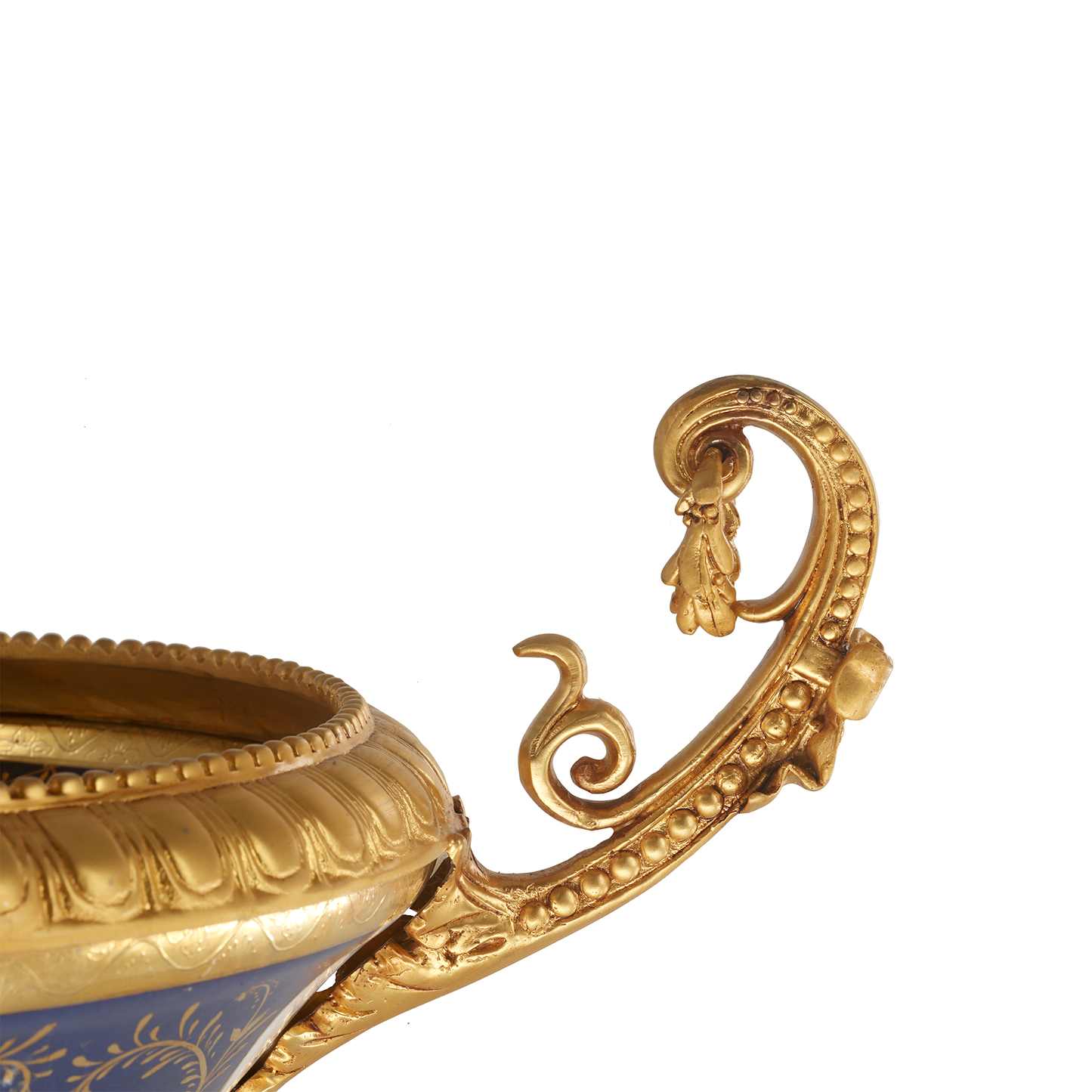 Hand-painted Bronze Fruit Bowl with Ormolu Base