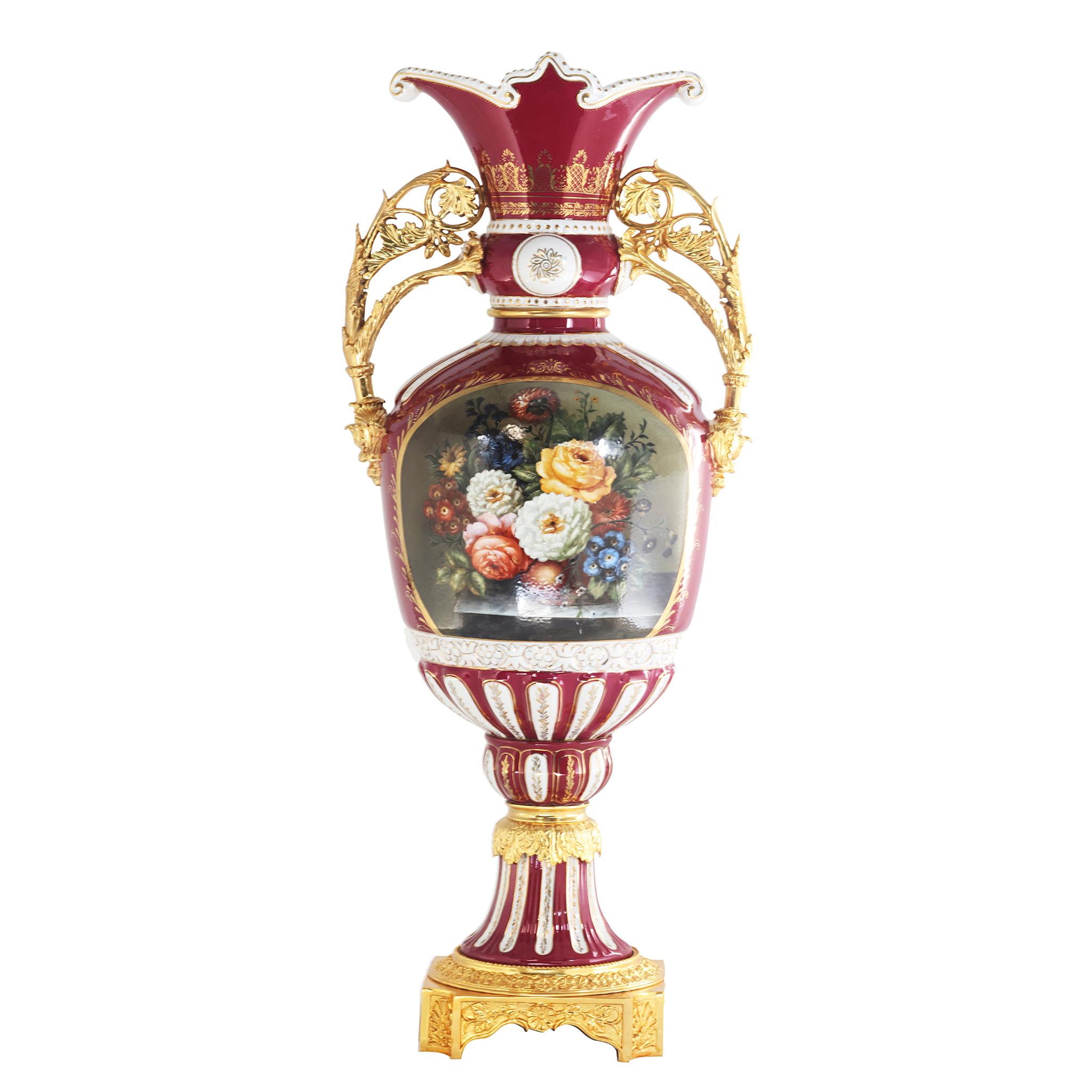 Metallic Rococo Vine Rococo Style Vase with Hand-painted Motif & Vine Handles – BuyU