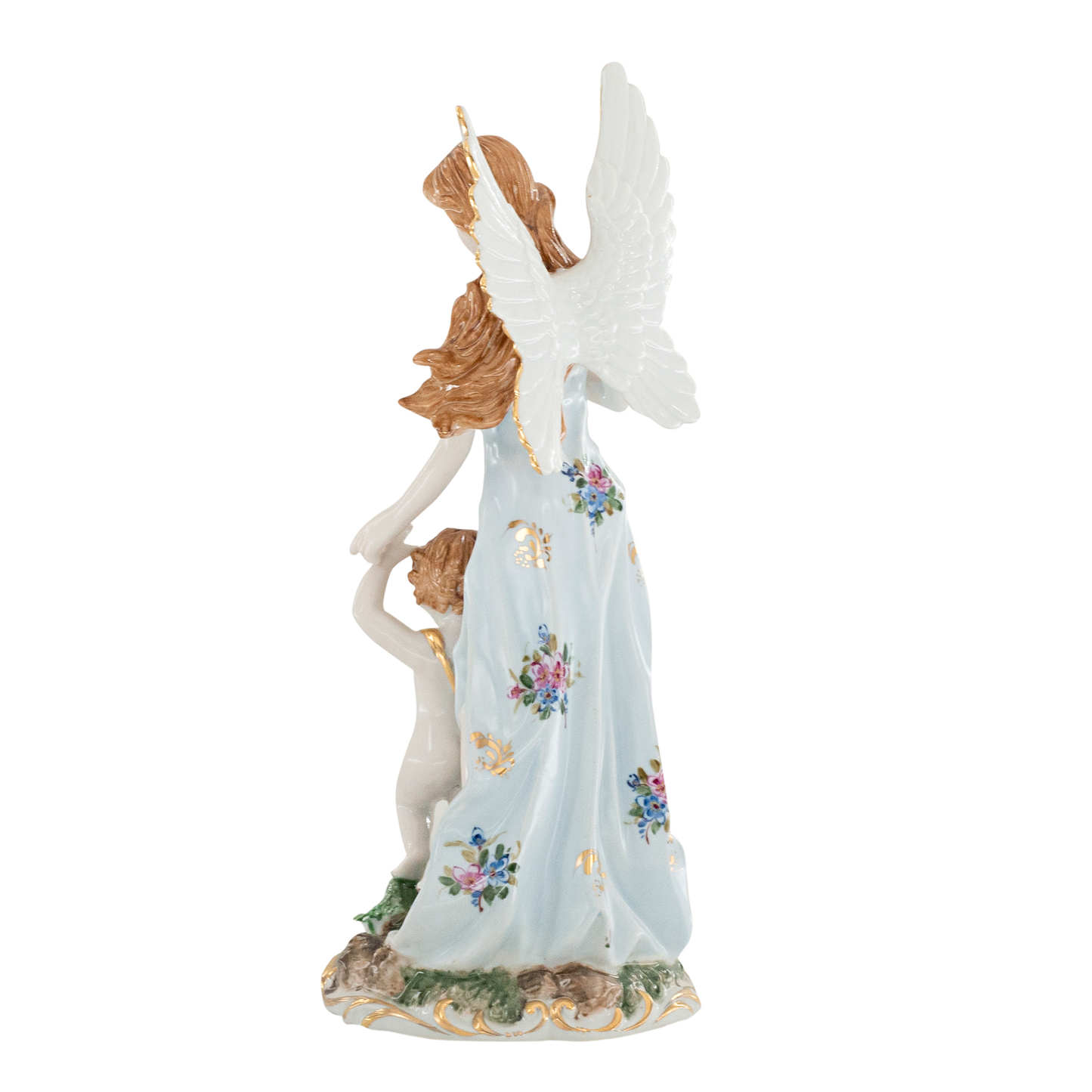 Angel With Cherub Porcelain Figurine