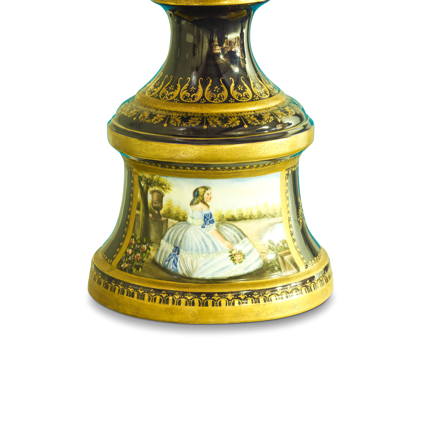 Hand-painted Rococo Style Porcelain Vase